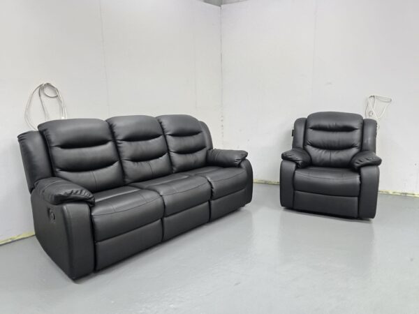 Ex Display Scs Leather 3 and 1 Seater Recliner Sofa and Chair - Image 2