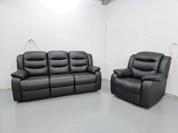 Ex Display Scs Leather 3 and 1 Seater Recliner Sofa and Chair - Image 3