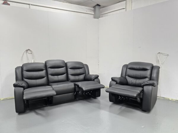 Ex Display Scs Leather 3 and 1 Seater Recliner Sofa and Chair - Image 4