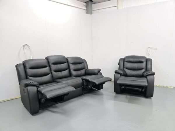 Ex Display Scs Leather 3 and 1 Seater Recliner Sofa and Chair - Image 6