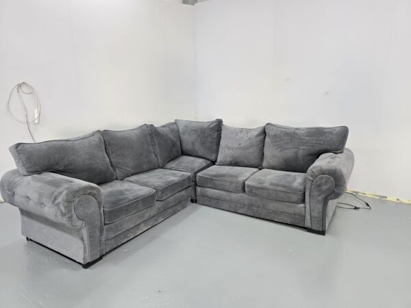 Verona Grey Suede Corner Sofa - Image 5