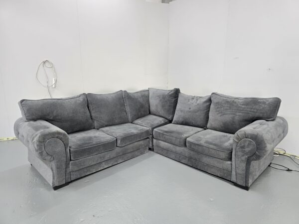 Verona Grey Suede Corner Sofa