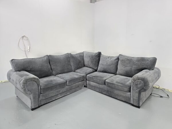 Verona Grey Suede Corner Sofa - Image 2