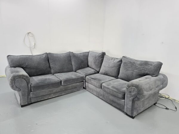 Verona Grey Suede Corner Sofa - Image 4