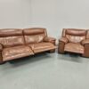 Harvey's Tan Full Leather 4 and 1 Seater Recliner Sofa and Chair - Image 5