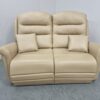 Ex Display G Plan High-Back Beige Full Leather 2 Seater Sofa