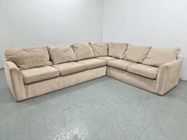 Beige Fabric Corner Sofa
