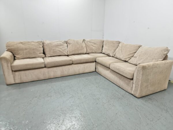 Beige Fabric Corner Sofa - Image 3