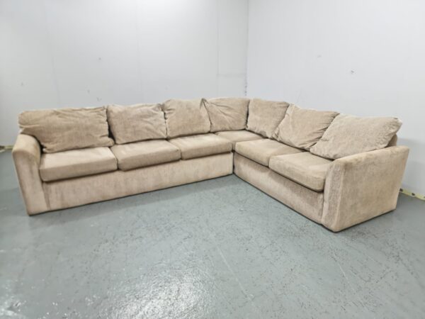 Beige Fabric Corner Sofa - Image 4