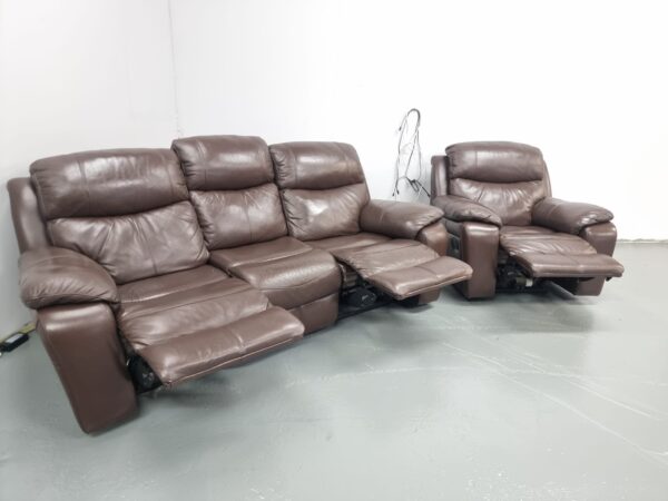 Dfs Full Leather 3 and 1 Seater Recliner Sofa and Chair - Image 6