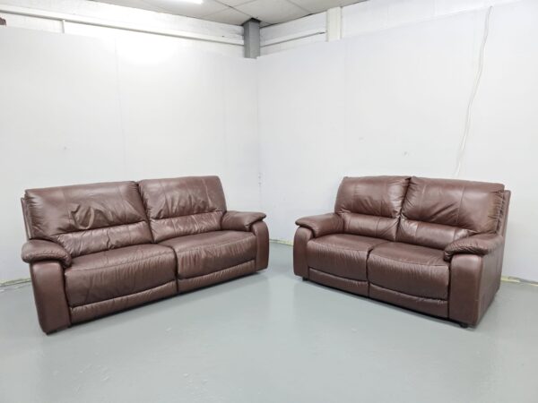 3 and 2 Seater Leather Recliner Sofas