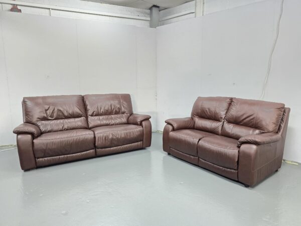 3 and 2 Seater Leather Recliner Sofas - Image 3