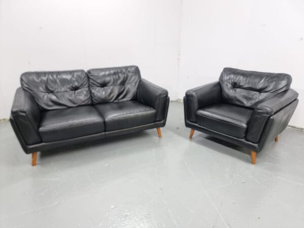 Sofology Leather 2 and 1 Seater Sofa and Chair