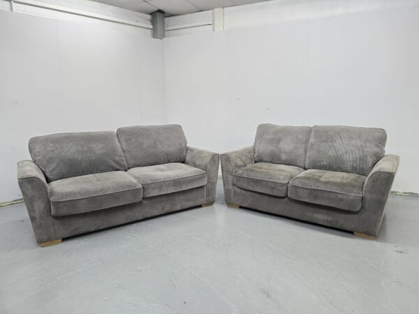 Fabric Grey 3 and 2 Seater Sofas