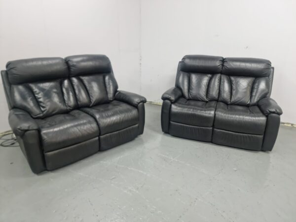 Lazyboy Leather Static 2 Seater and 2 Seater Electric Recliner Sofas - Image 2