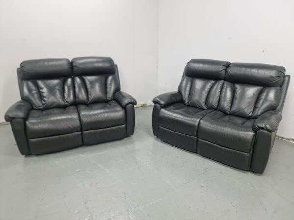 Lazyboy Leather Static 2 Seater and 2 Seater Electric Recliner Sofas - Image 3
