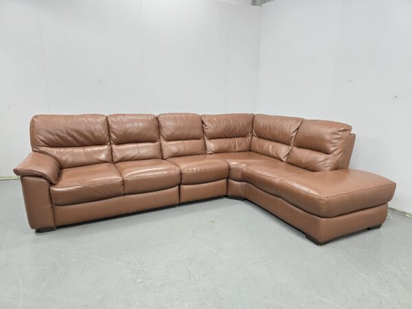Scs Brown Leather Corner Sofa