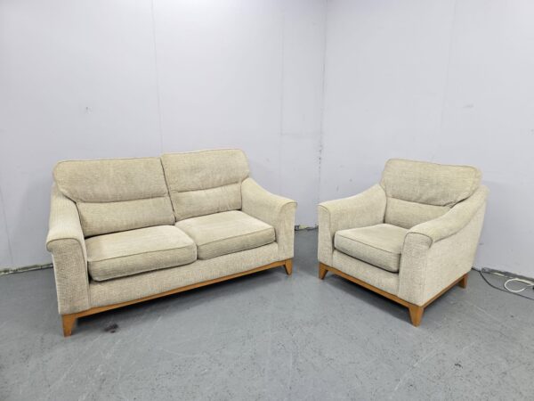 Parker Knoll Fabric 2 and 1 Seater Sofa and Chair - Image 3
