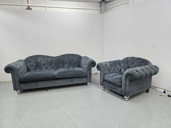 Dfs Windsor Suede 4 and 1 Seater Sofa and Chair - Image 3