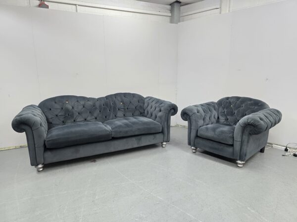 Dfs Windsor Suede 4 and 1 Seater Sofa and Chair