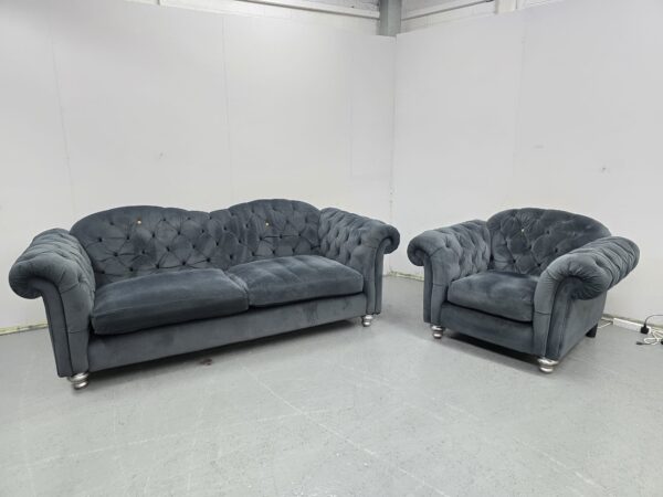 Dfs Windsor Suede 4 and 1 Seater Sofa and Chair - Image 4