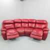 Red Leather Electric Recliner Curved Corner Sofa - Image 8