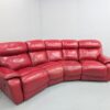 Red Leather Electric Recliner Curved Corner Sofa - Image 4