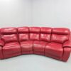 Red Leather Electric Recliner Curved Corner Sofa - Image 2