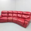 Red Leather Electric Recliner Curved Corner Sofa - Image 3