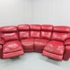 Red Leather Electric Recliner Curved Corner Sofa - Image 6