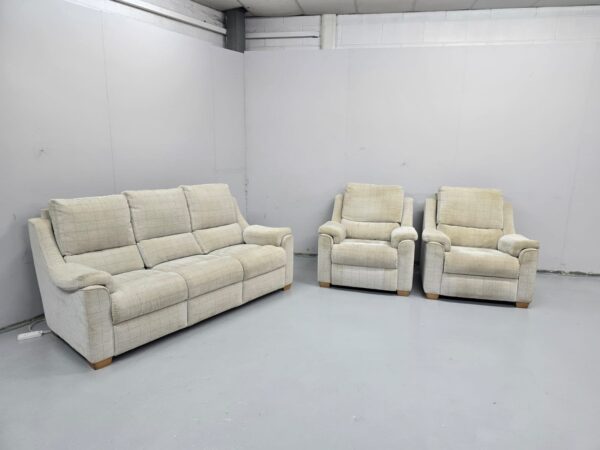 Parker Knoll Fabric 3 Piece Suite Sofa and Chairs - Image 2