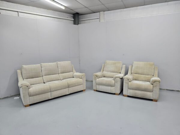 Parker Knoll Fabric 3 Piece Suite Sofa and Chairs - Image 3