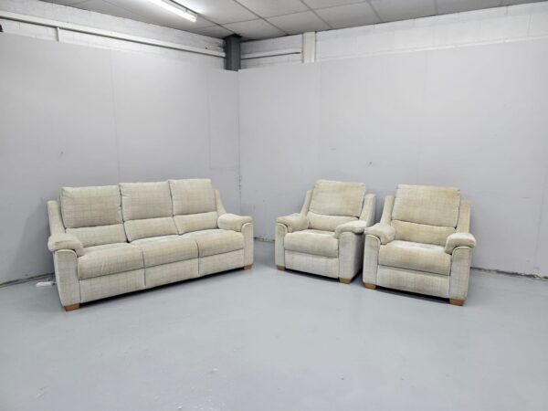 Parker Knoll Fabric 3 Piece Suite Sofa and Chairs