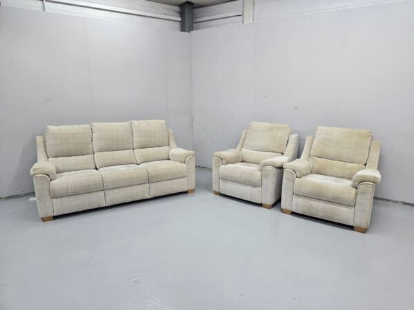 Parker Knoll Fabric 3 Piece Suite Sofa and Chairs - Image 4