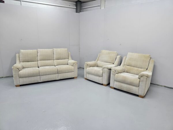 Parker Knoll Fabric 3 Piece Suite Sofa and Chairs - Image 5