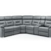 Canterbury Grey Leather Recliner Corner Sofa with Cup Holders and USB