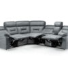 Canterbury Grey Leather Recliner Corner Sofa with Cup Holders and USB - Image 3