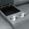 Canterbury Grey Leather Recliner Corner Sofa with Cup Holders and USB - Image 4