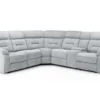 Canterbury Grey Fabric Recliner Corner Sofa with Cup Holders and USB