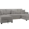Milan Grey Fabric Corner Sofabed