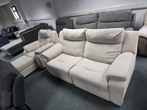 Scs 3 and 1 Seater Recliner Sofa and Chair with Footstool