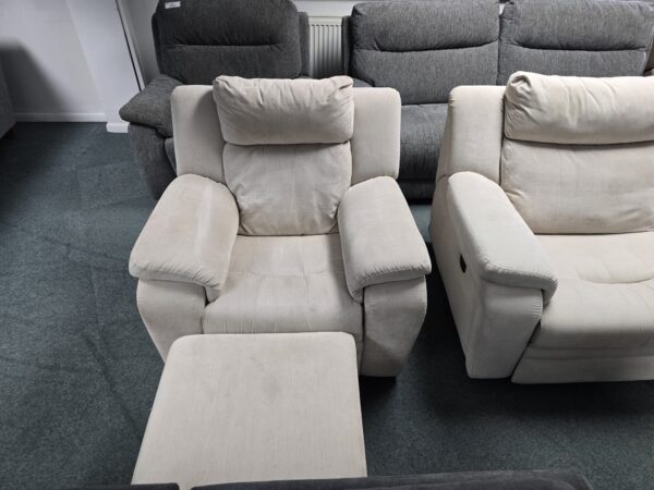 Scs 3 and 1 Seater Recliner Sofa and Chair with Footstool - Image 3