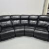 Dfs Black Leather Manual Recliner Curved Corner Sofa