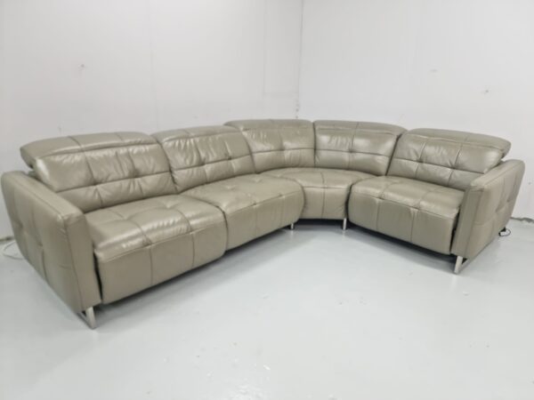 Ex Display Sofology Grey Full Leather Electric Recliner Corner Sofa - Image 3