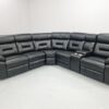 Brand New Canterbury Black Leather Electric Recliner Corner Sofa with Cup Holders and USB - Image 2