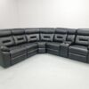 Brand New Canterbury Black Leather Electric Recliner Corner Sofa with Cup Holders and USB