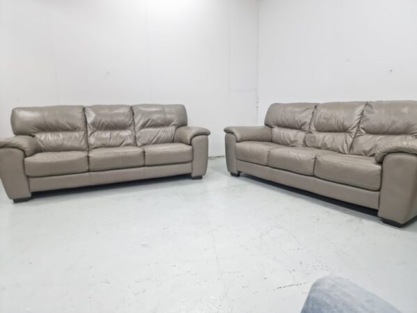Furniture Village Leather 3 and 3 Seater Sofas - Image 2