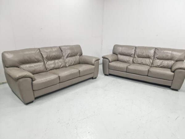 Furniture Village Leather 3 and 3 Seater Sofas - Image 3