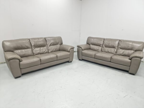 Furniture Village Leather 3 and 3 Seater Sofas