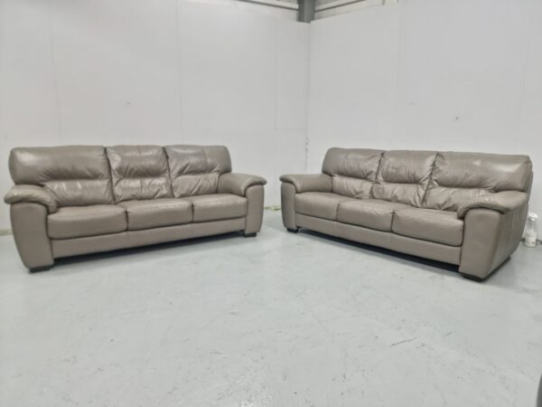 Furniture Village Leather 3 and 3 Seater Sofas - Image 4
